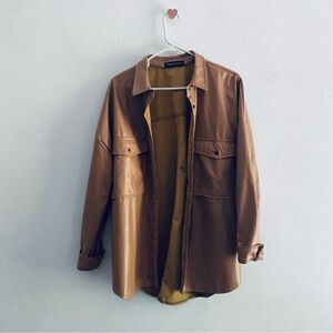 Mango Tan Button Down Shirt